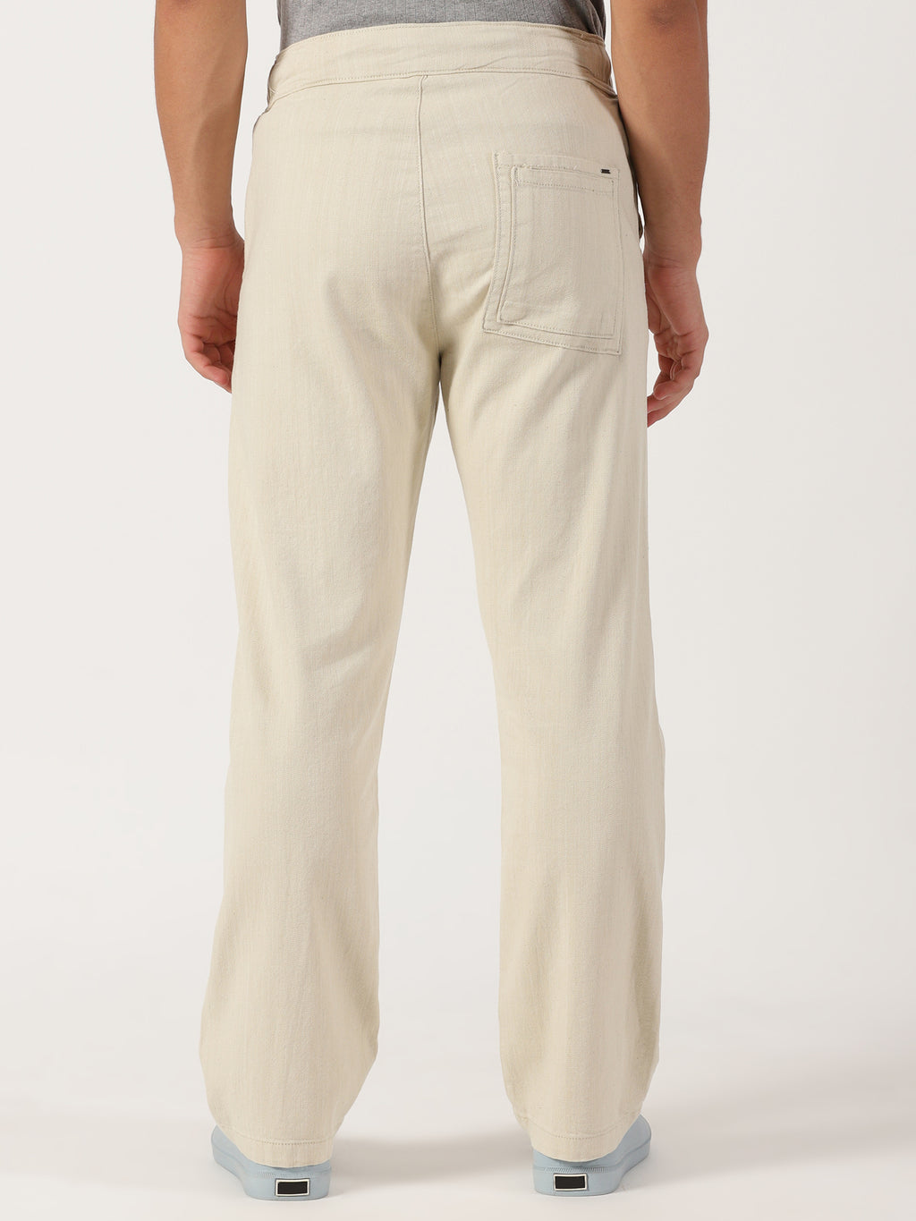 Men Pull Up Pant Non Denim Off White