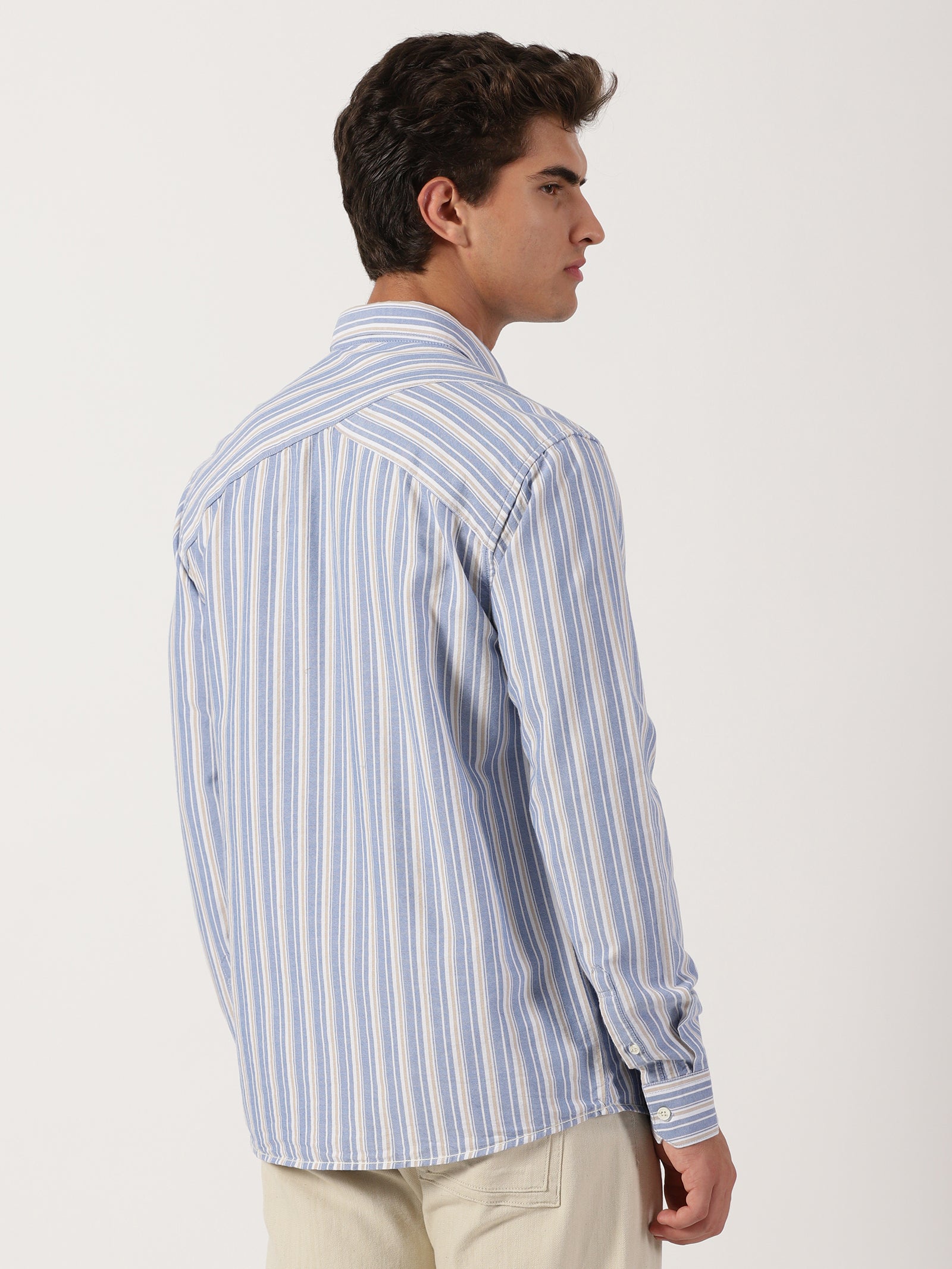 Men Slim Fit Shirt Blue