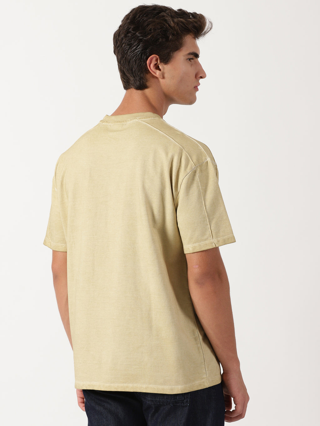 Men Oversized T-Shirt Khaki