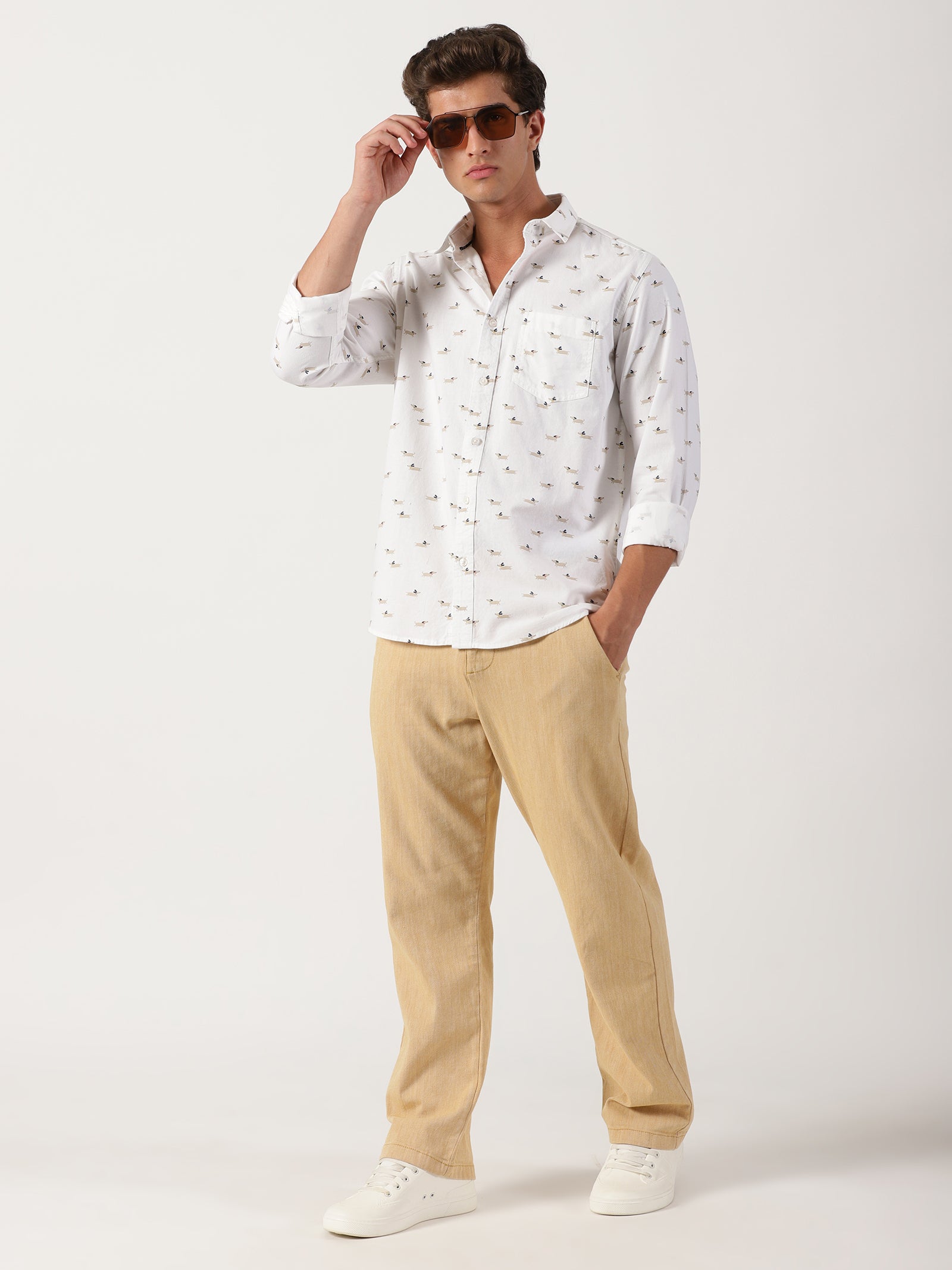 Men Regular Fit Shirt White
