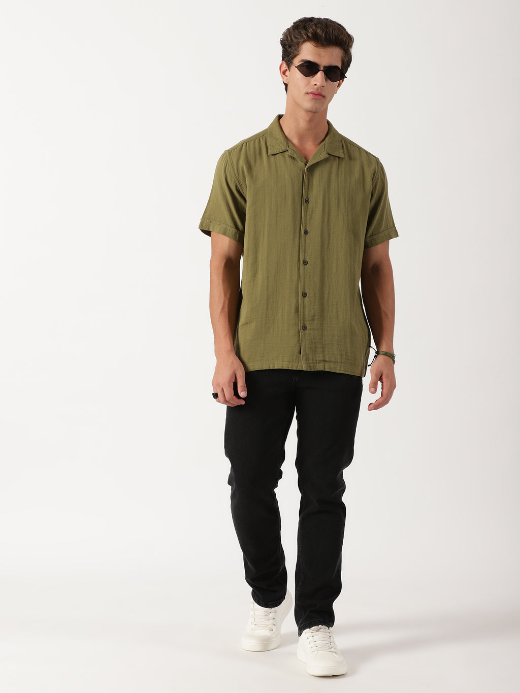 Olive Green Regular Fit Shirt