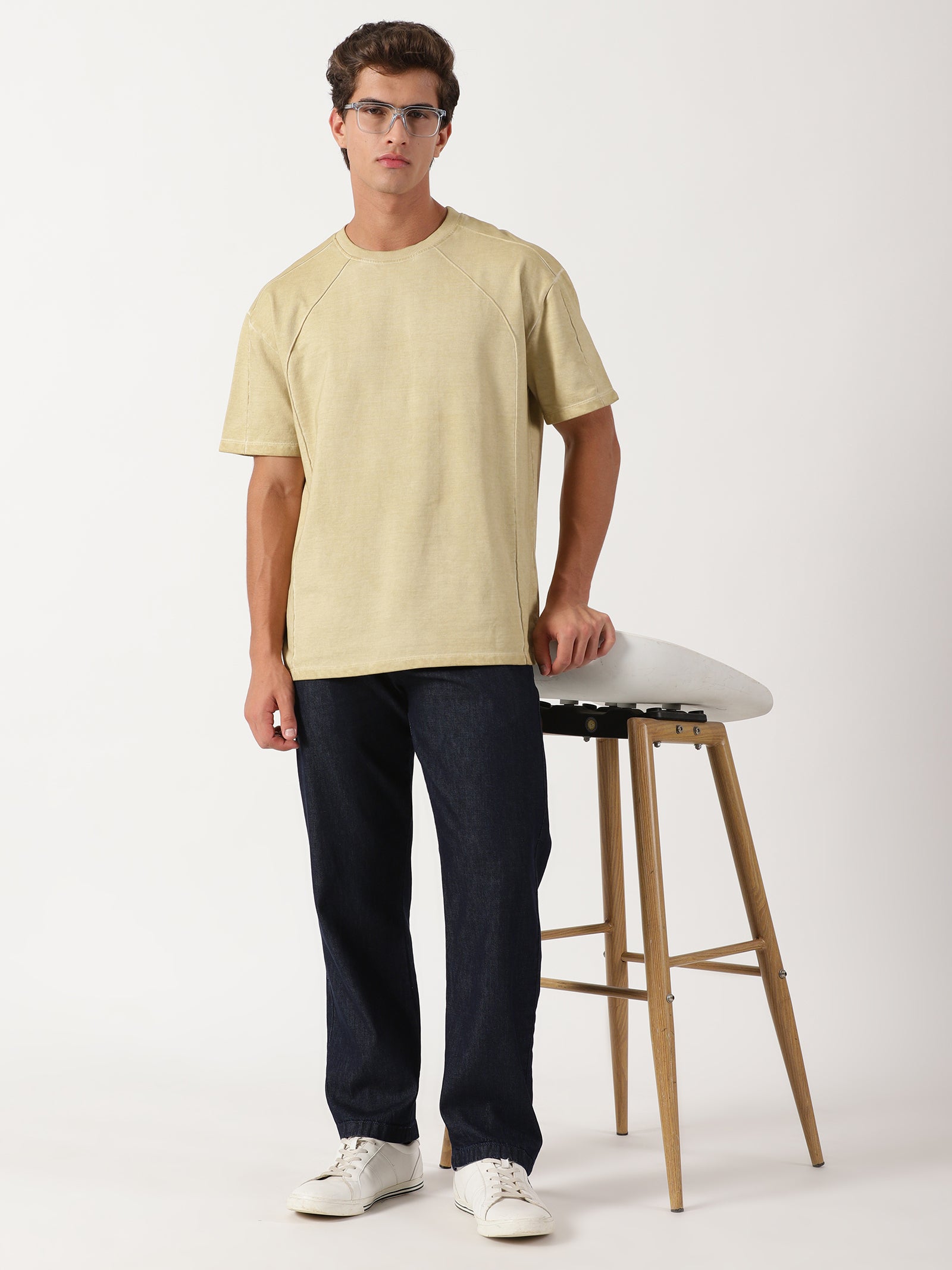 Men Oversized T-Shirt Khaki