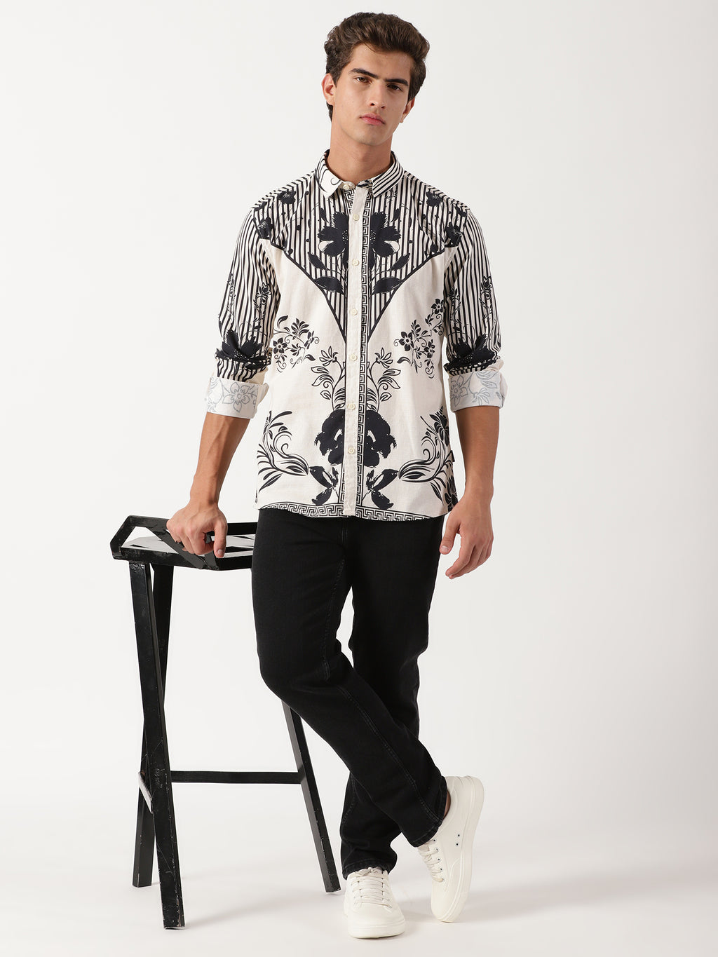 Men Slim Fit Shirt White