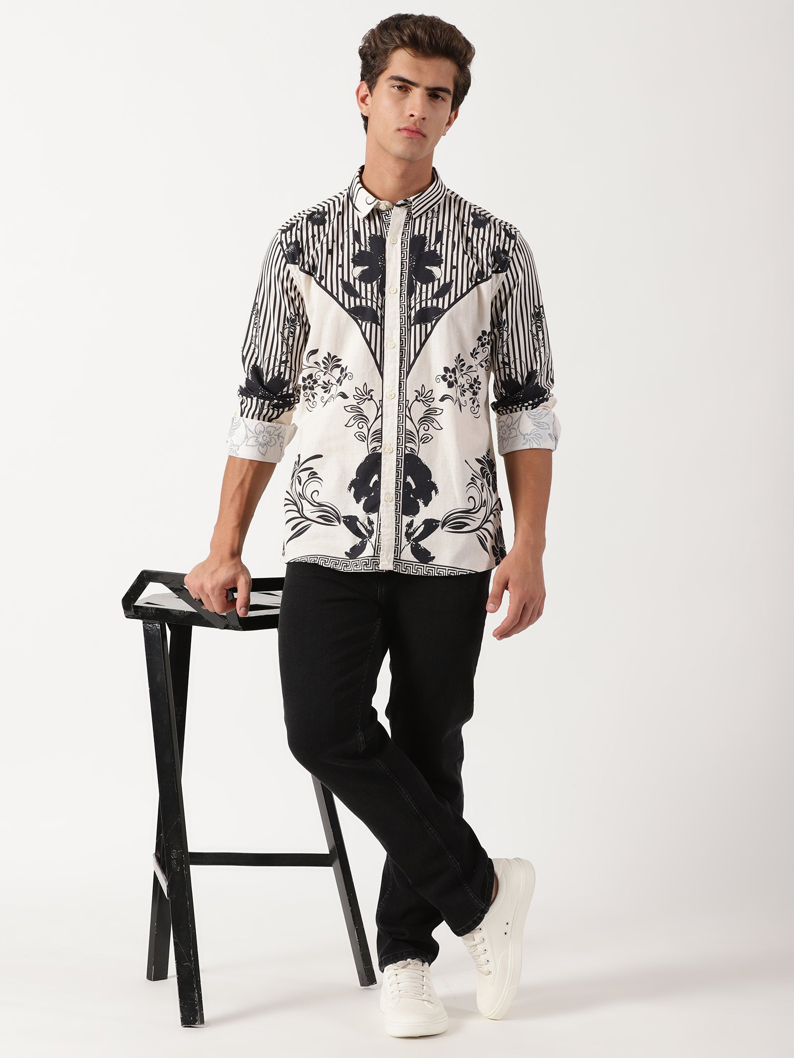 Men Slim Fit Shirt White