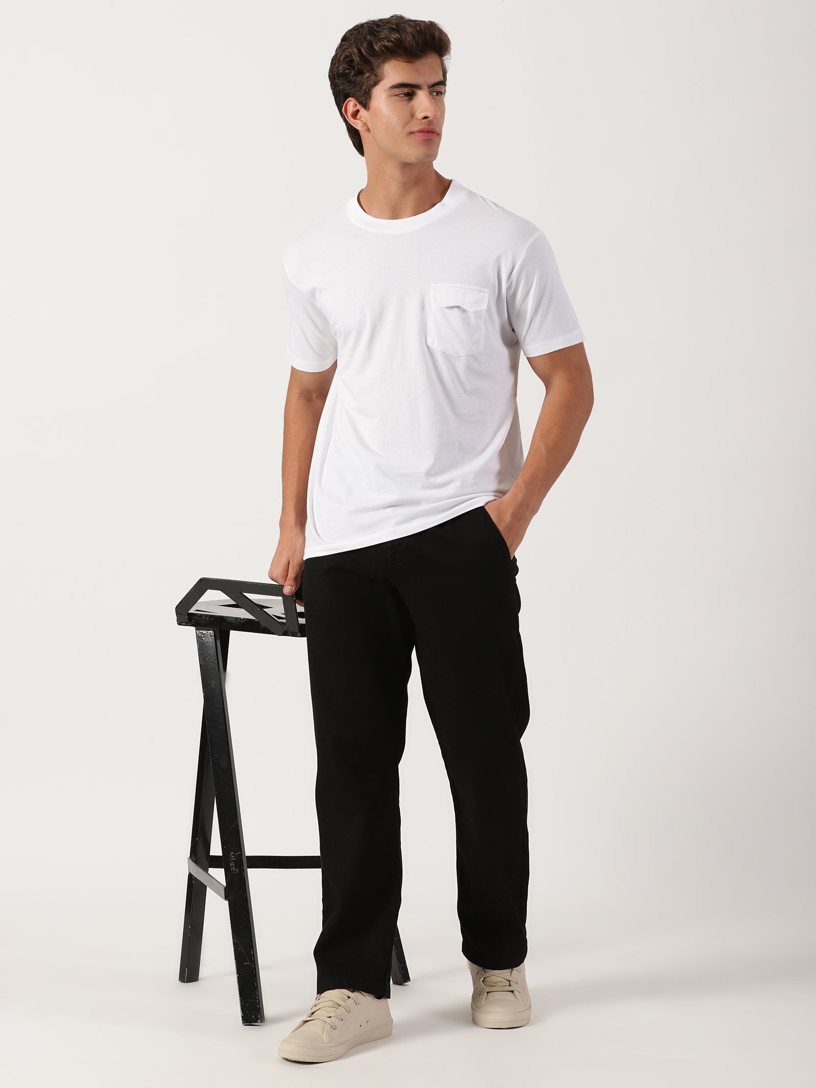 Men Pull Up Pant Non Denim Black