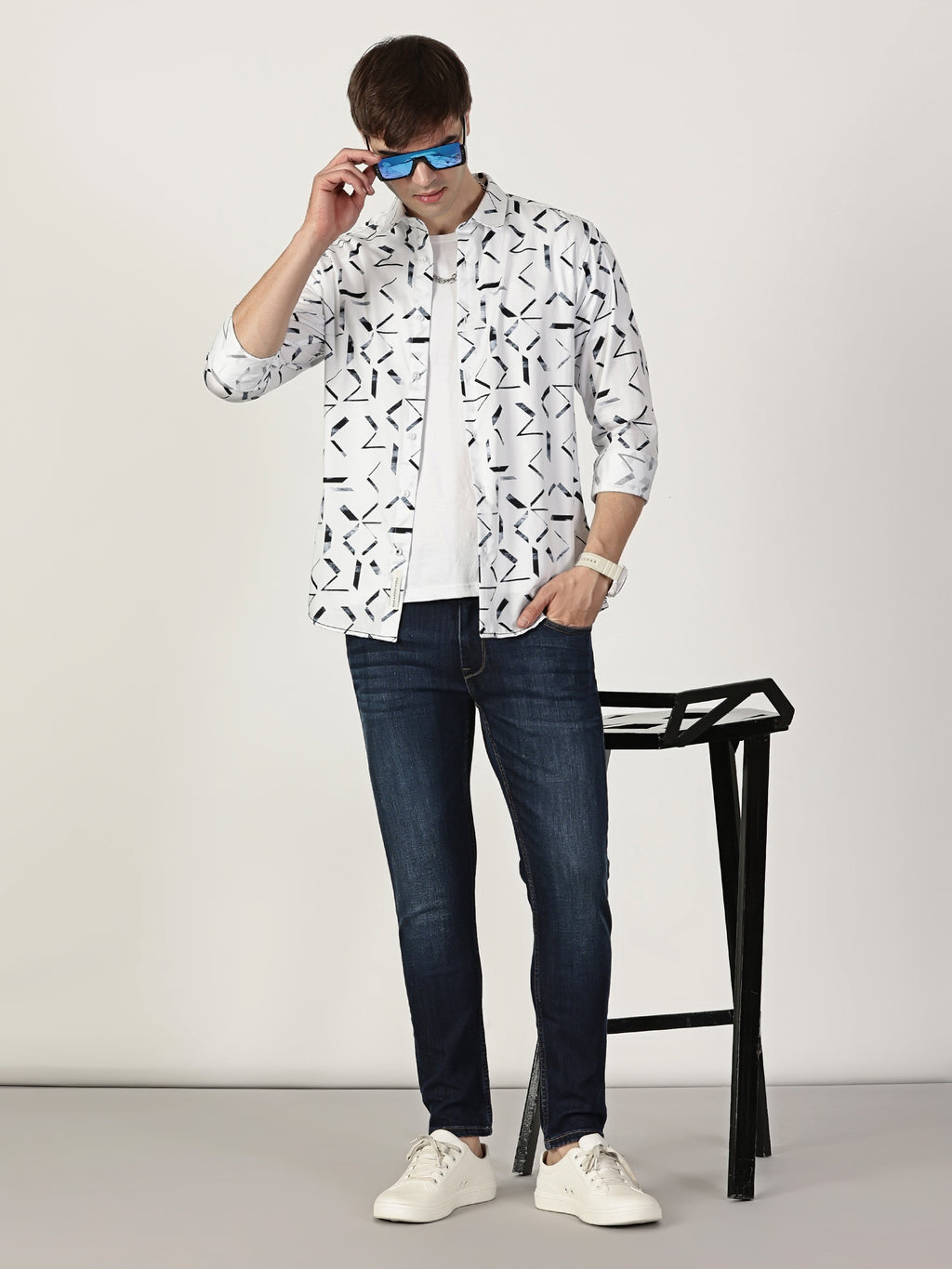 Men Slim Fit Shirt White