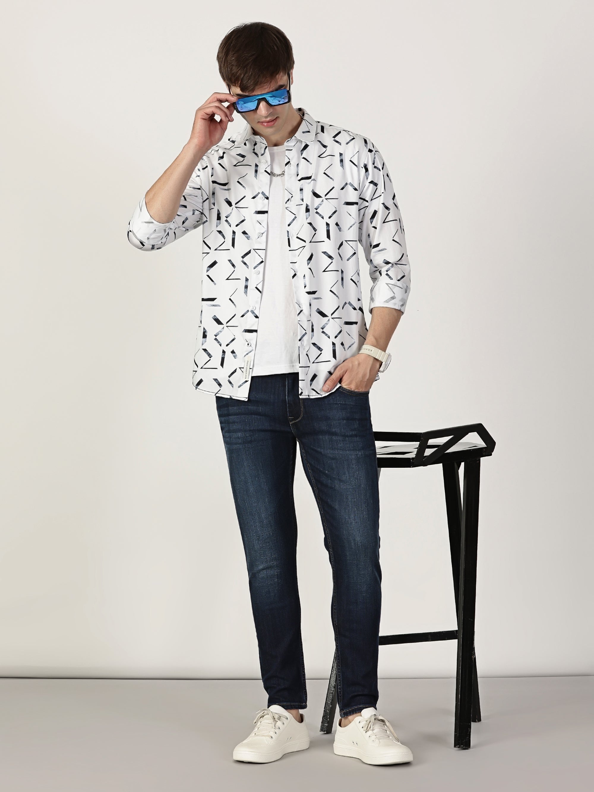 Men Slim Fit Shirt White