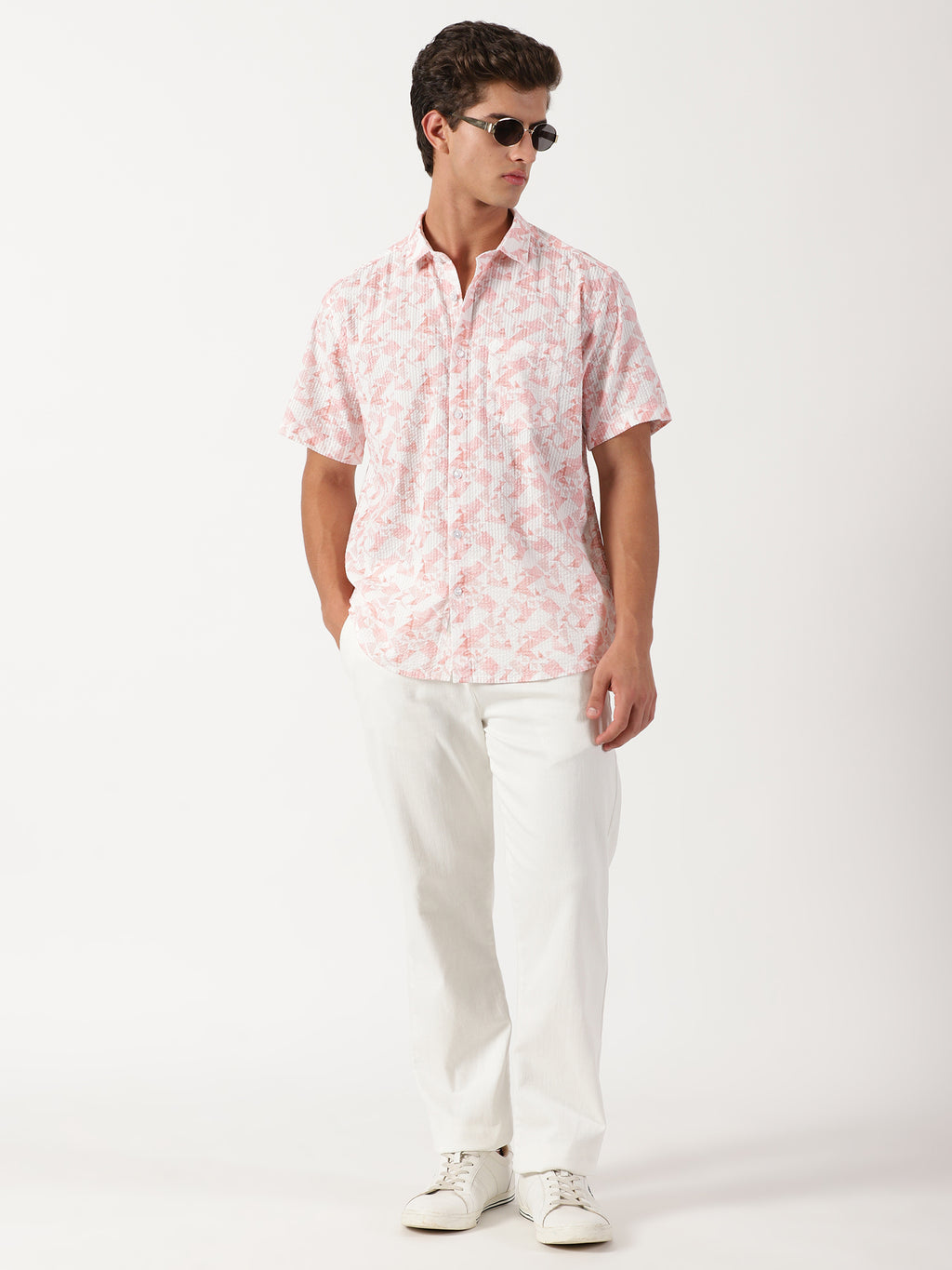 Men Regular Fit Shirt Off White