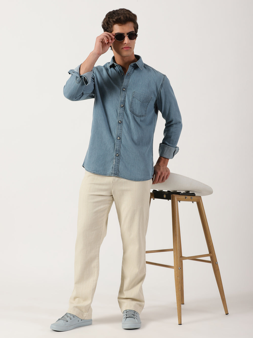 Men Regular Fit Shirt Blue