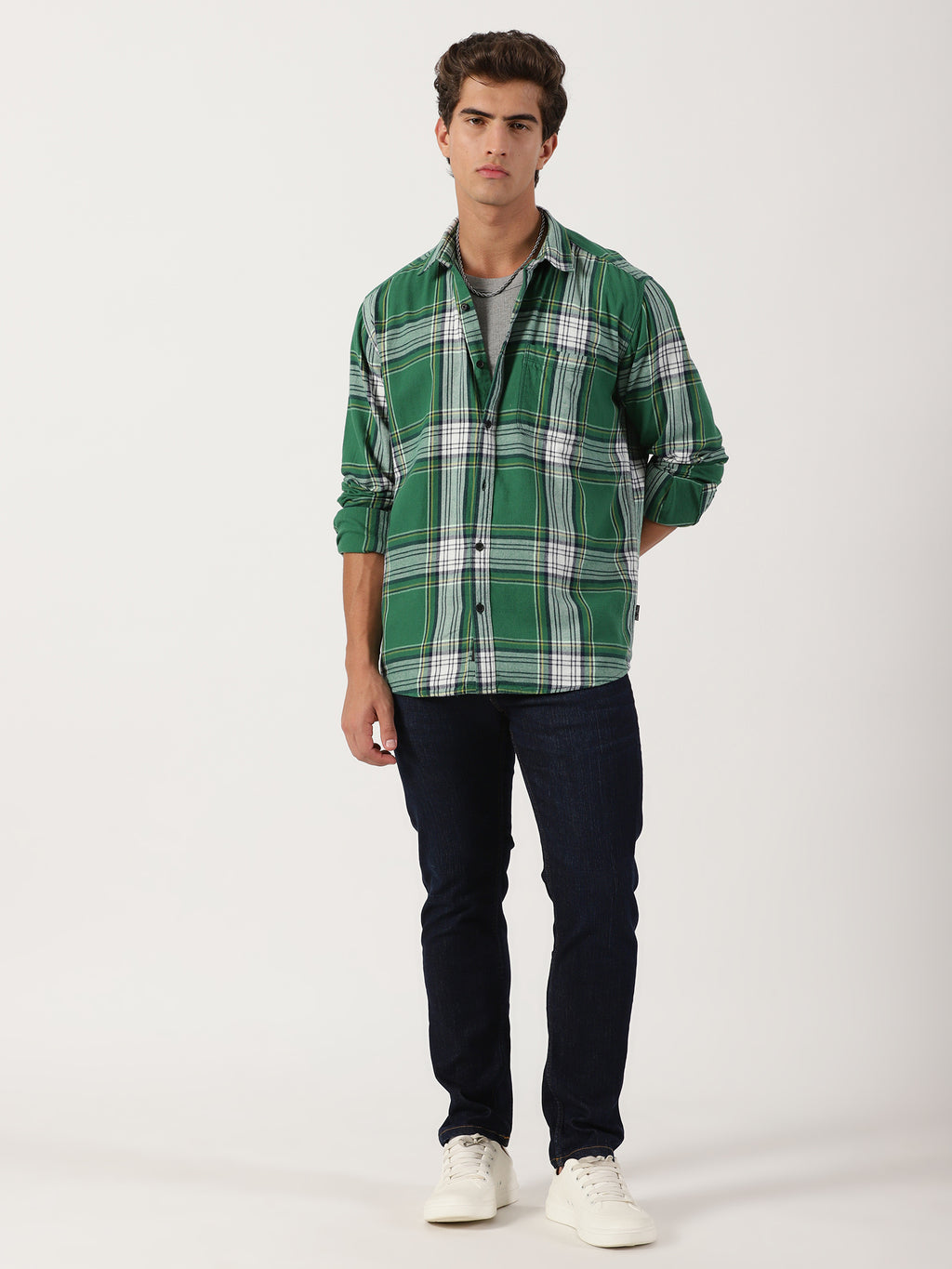 Men Regular Fit Shirt Green