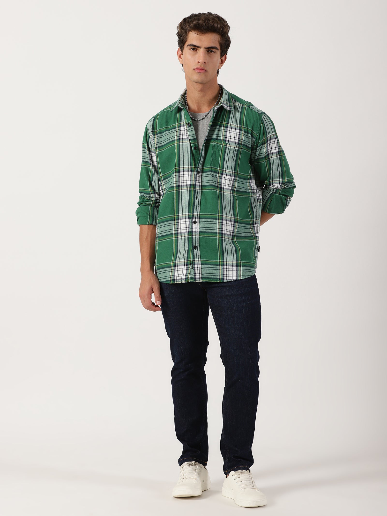 Men Regular Fit Shirt Green