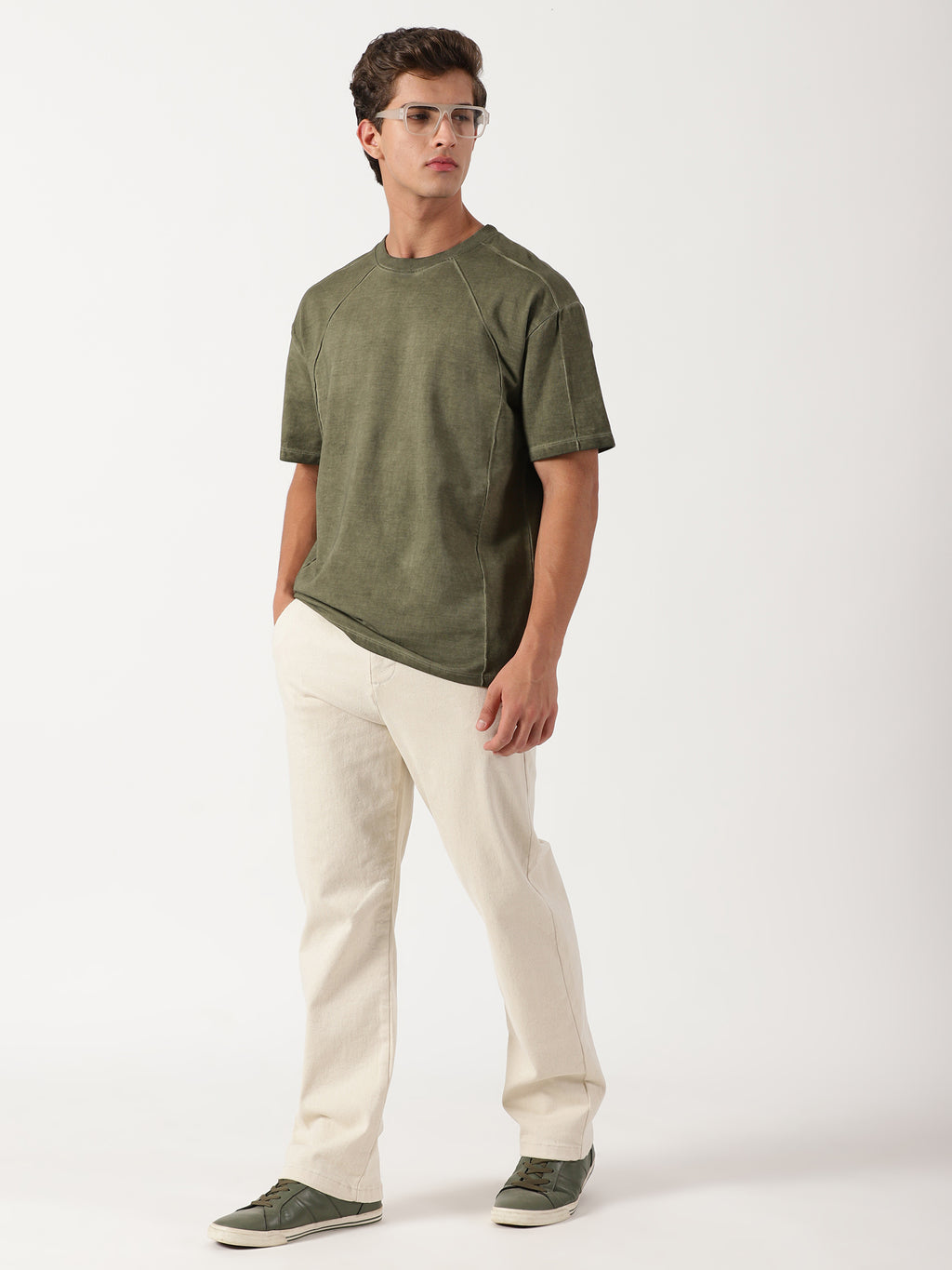 Men Oversized T-Shirt Olive