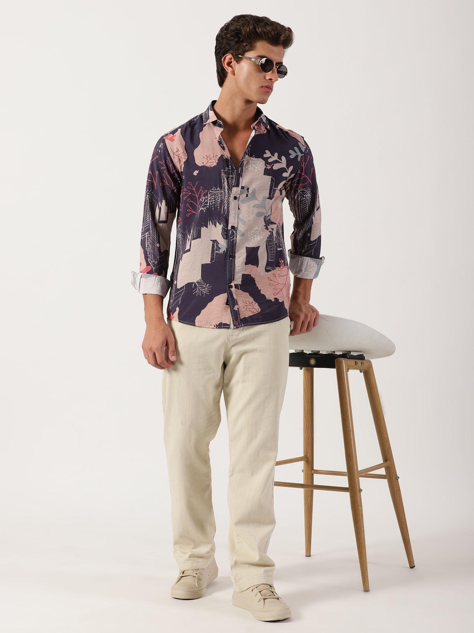 Men Slim Fit Shirt Purple