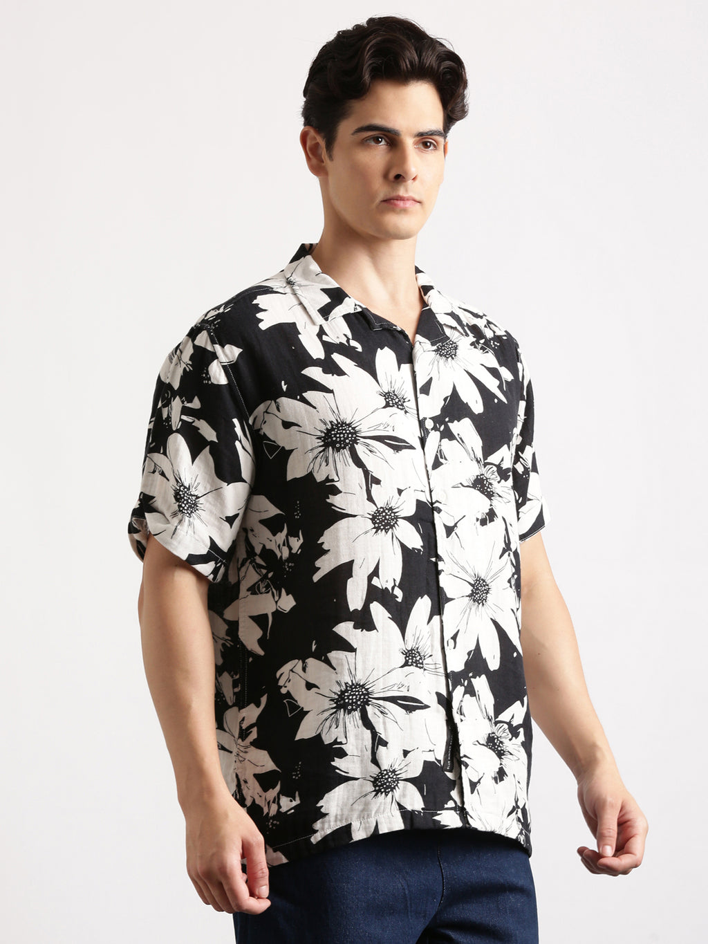 Black White Regular Fit Shirt