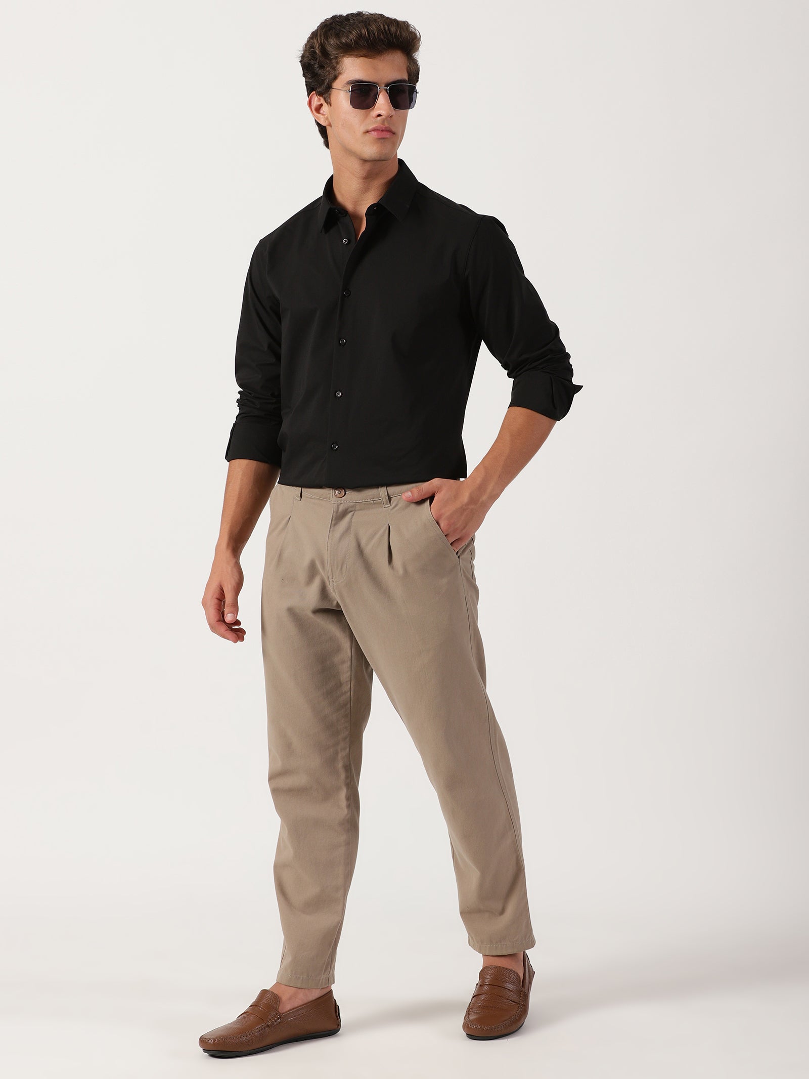 Men Slim Fit Shirt Black