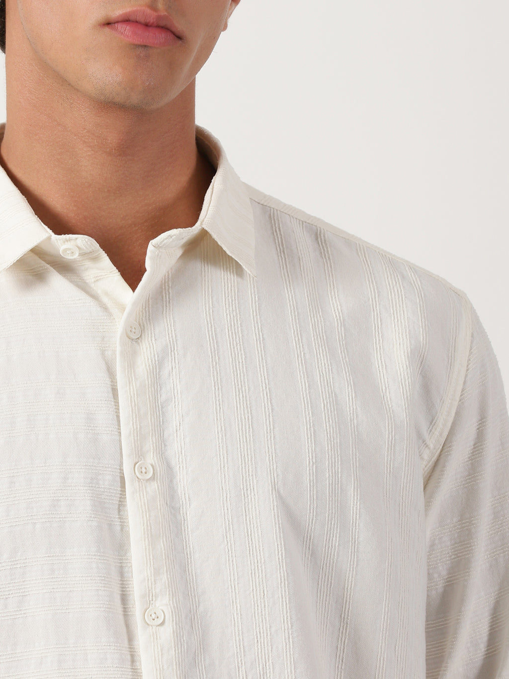 Men Regular Fit Shirt Off White