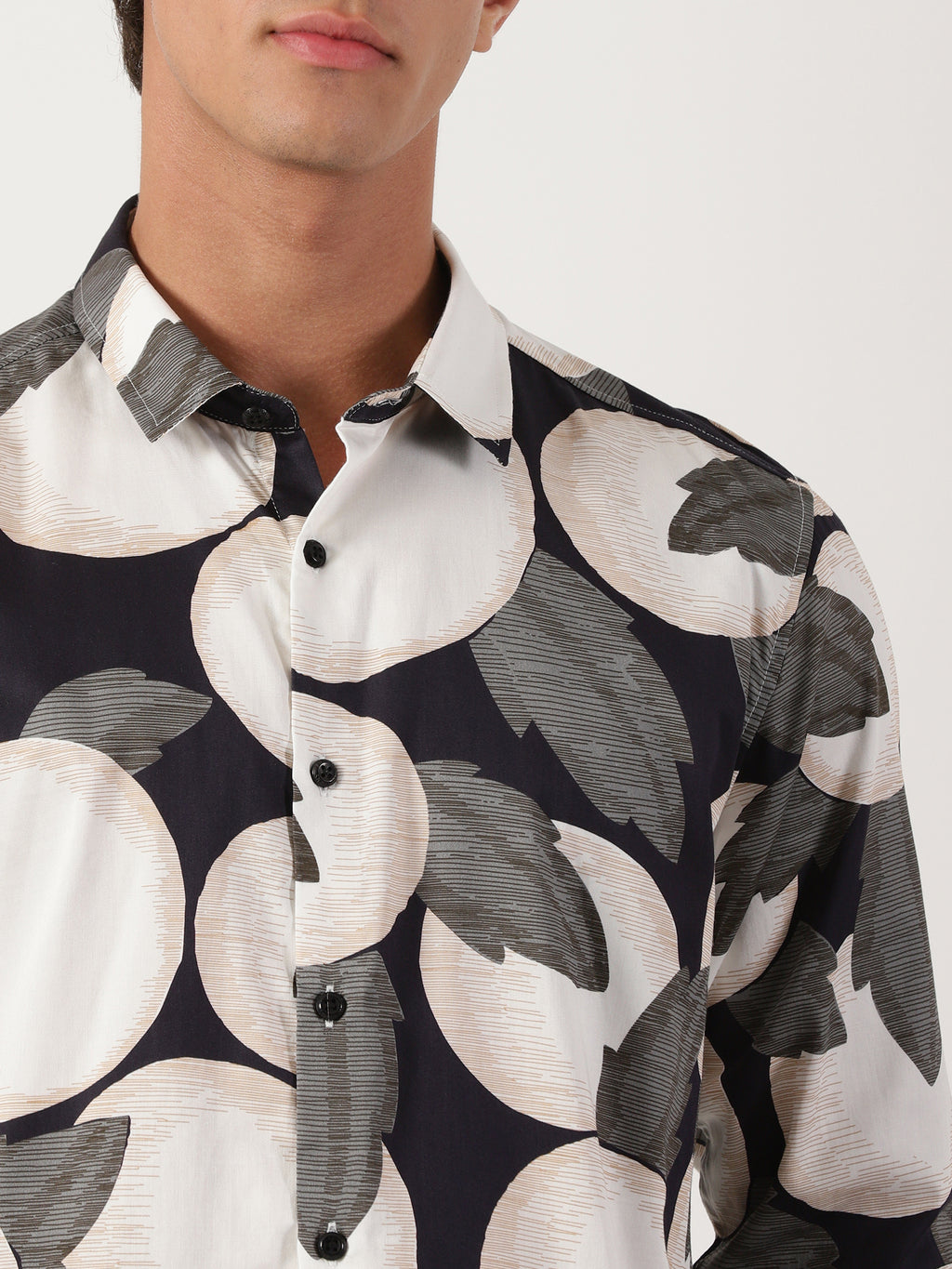 Men Slim Fit Shirt Off White
