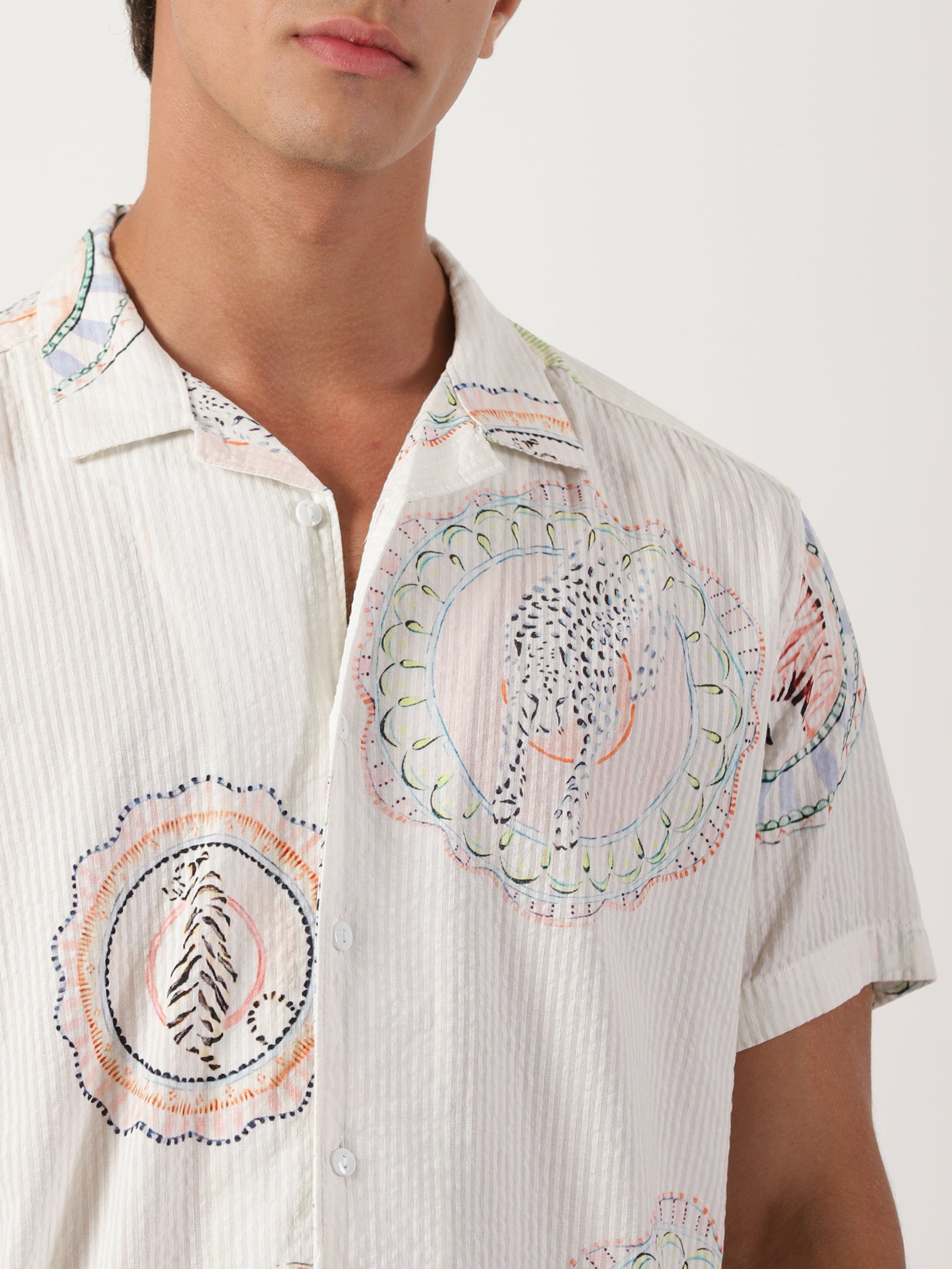 Men Regular Fit Shirt Off White