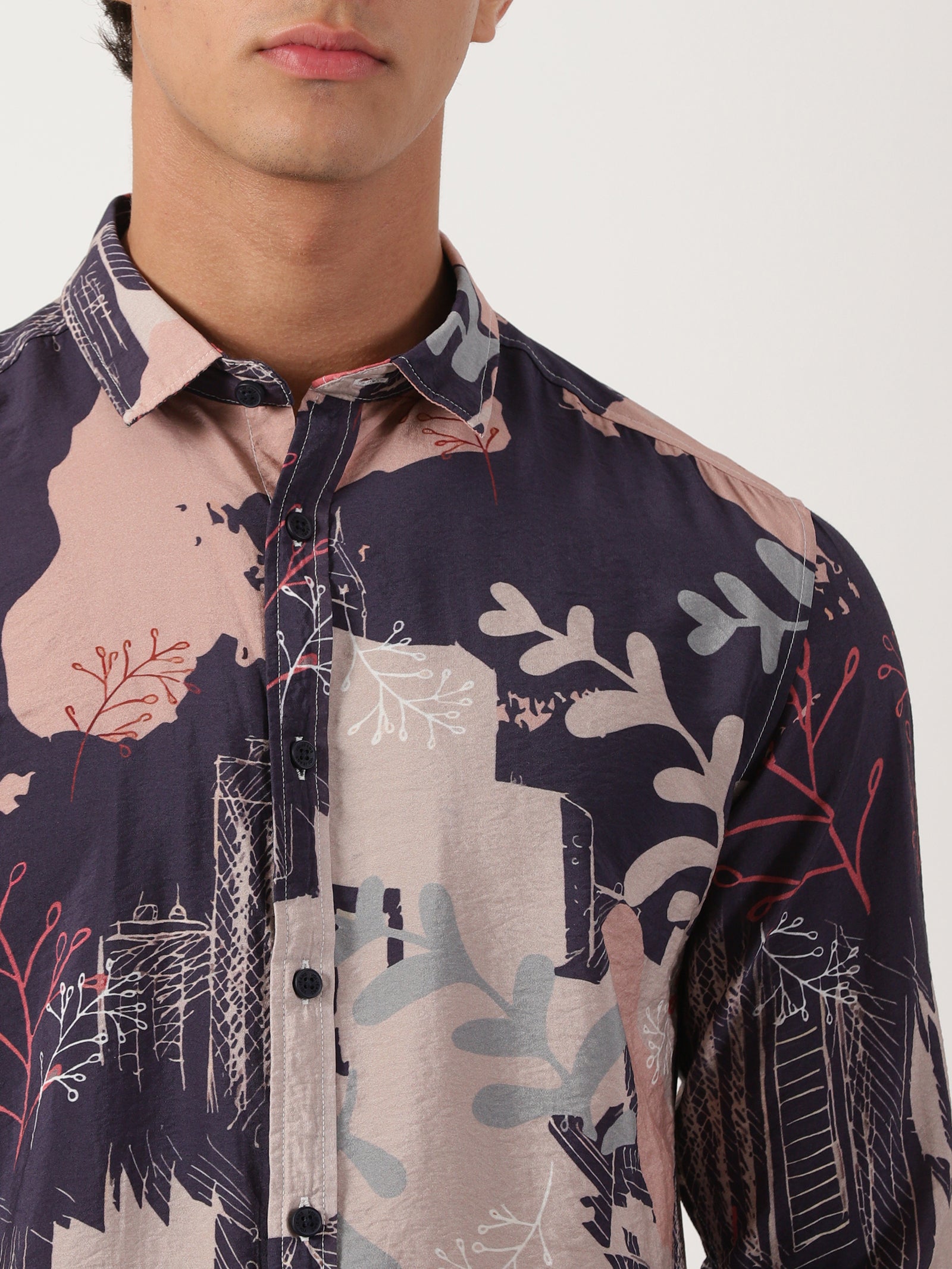 Men Slim Fit Shirt Purple
