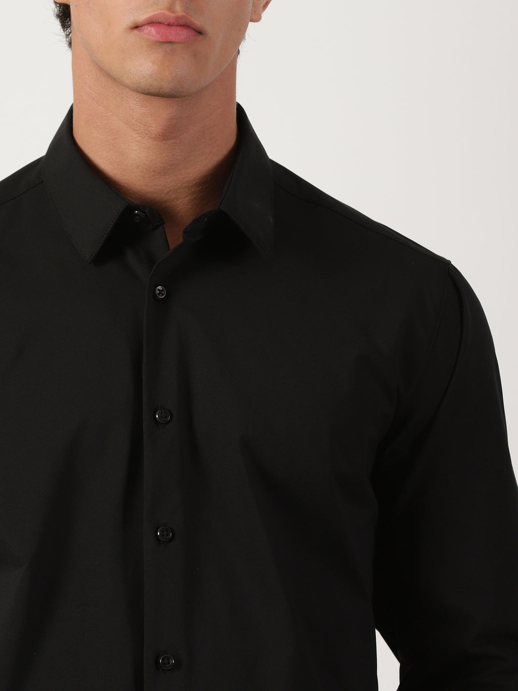 Men Slim Fit Shirt Black