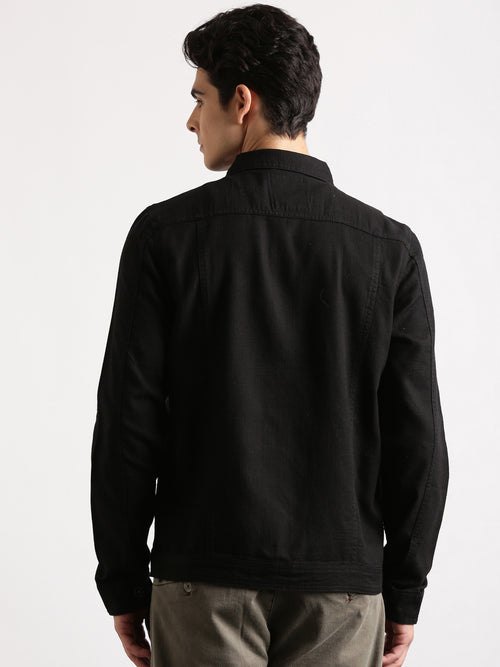Black Regular Fit Jacket