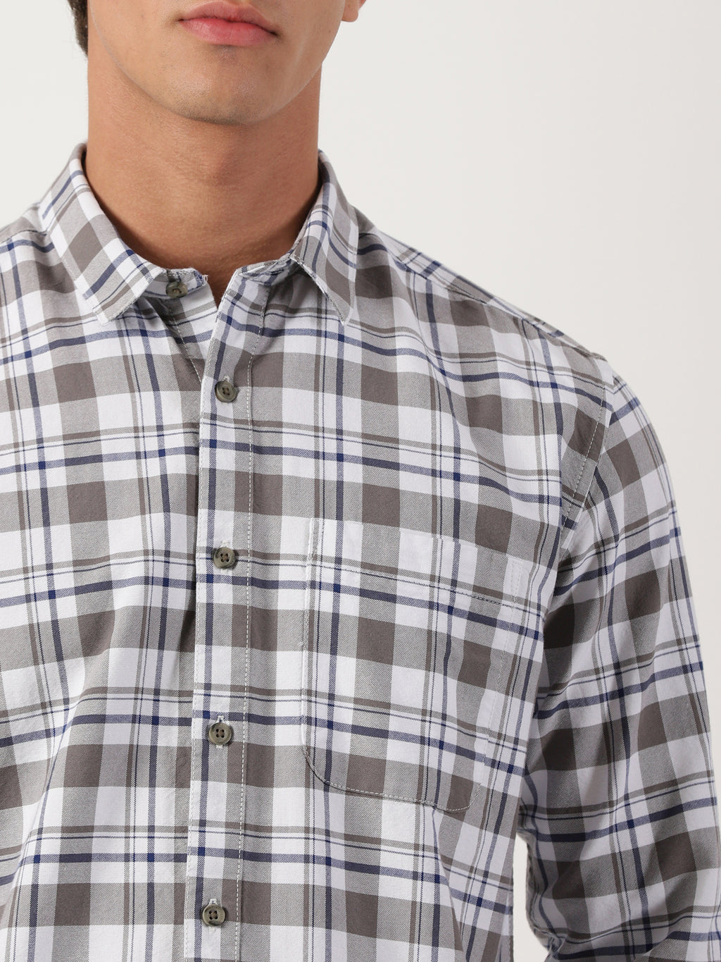 Men Slim Fit Shirt Grey
