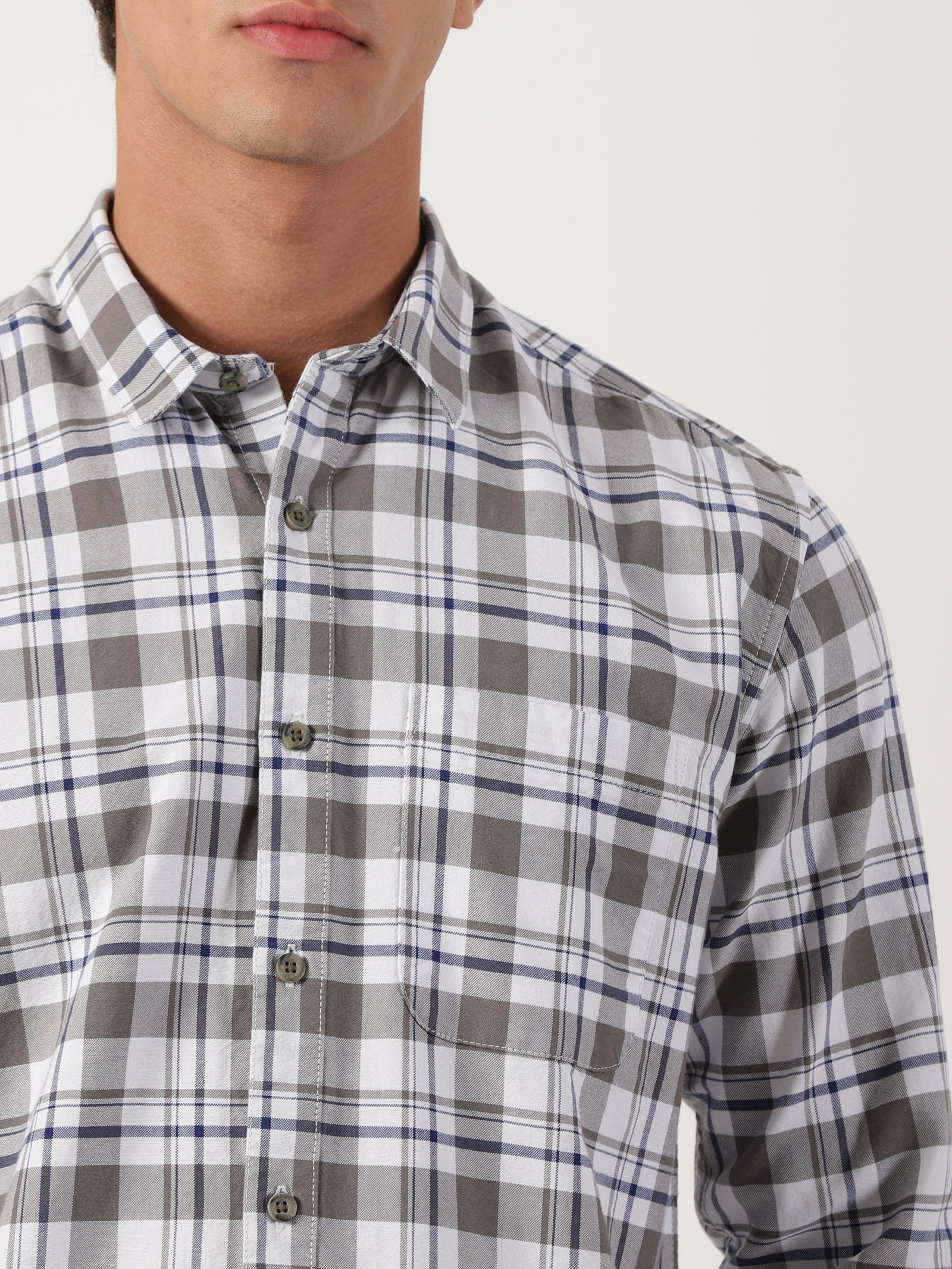 Men Slim Fit Shirt Grey