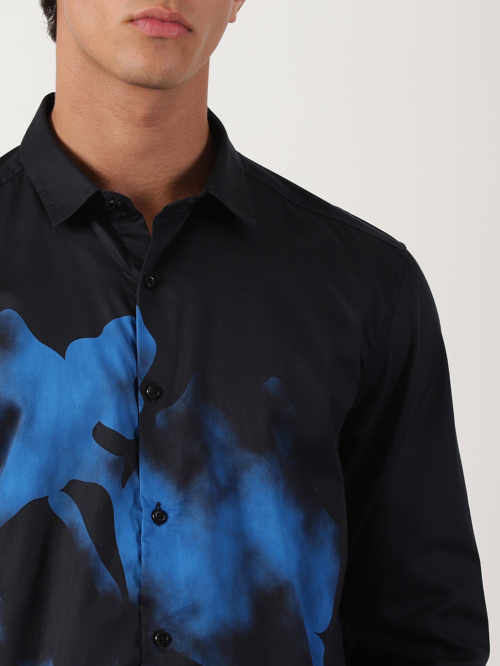 Men Slim Fit Shirt Navy