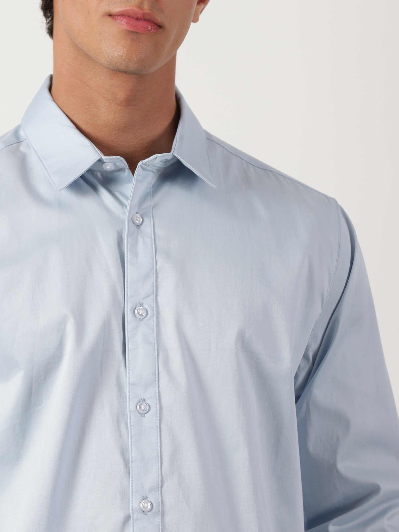 Men Slim Fit Shirt Blue