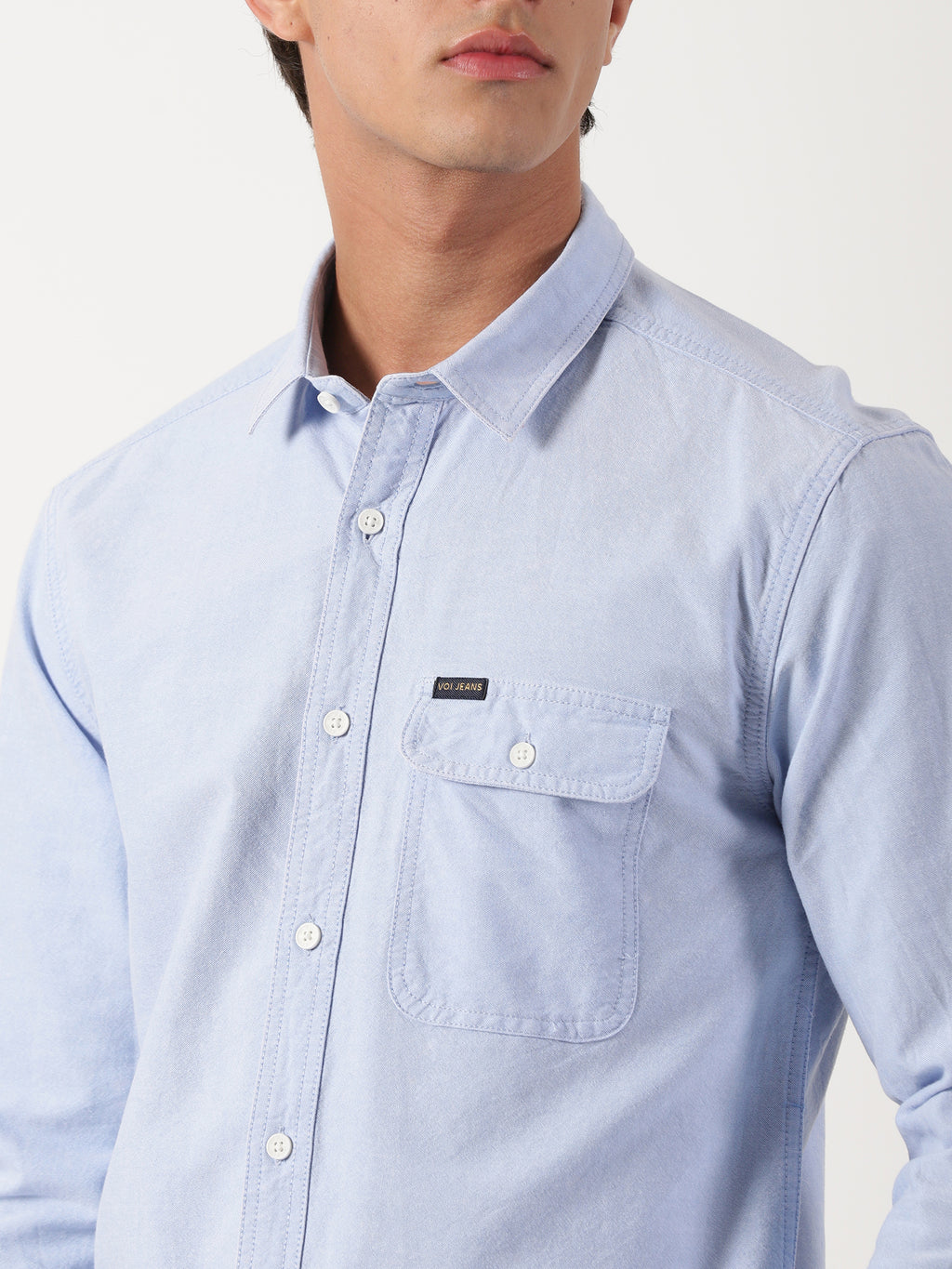 Men Slim Fit Shirt Blue