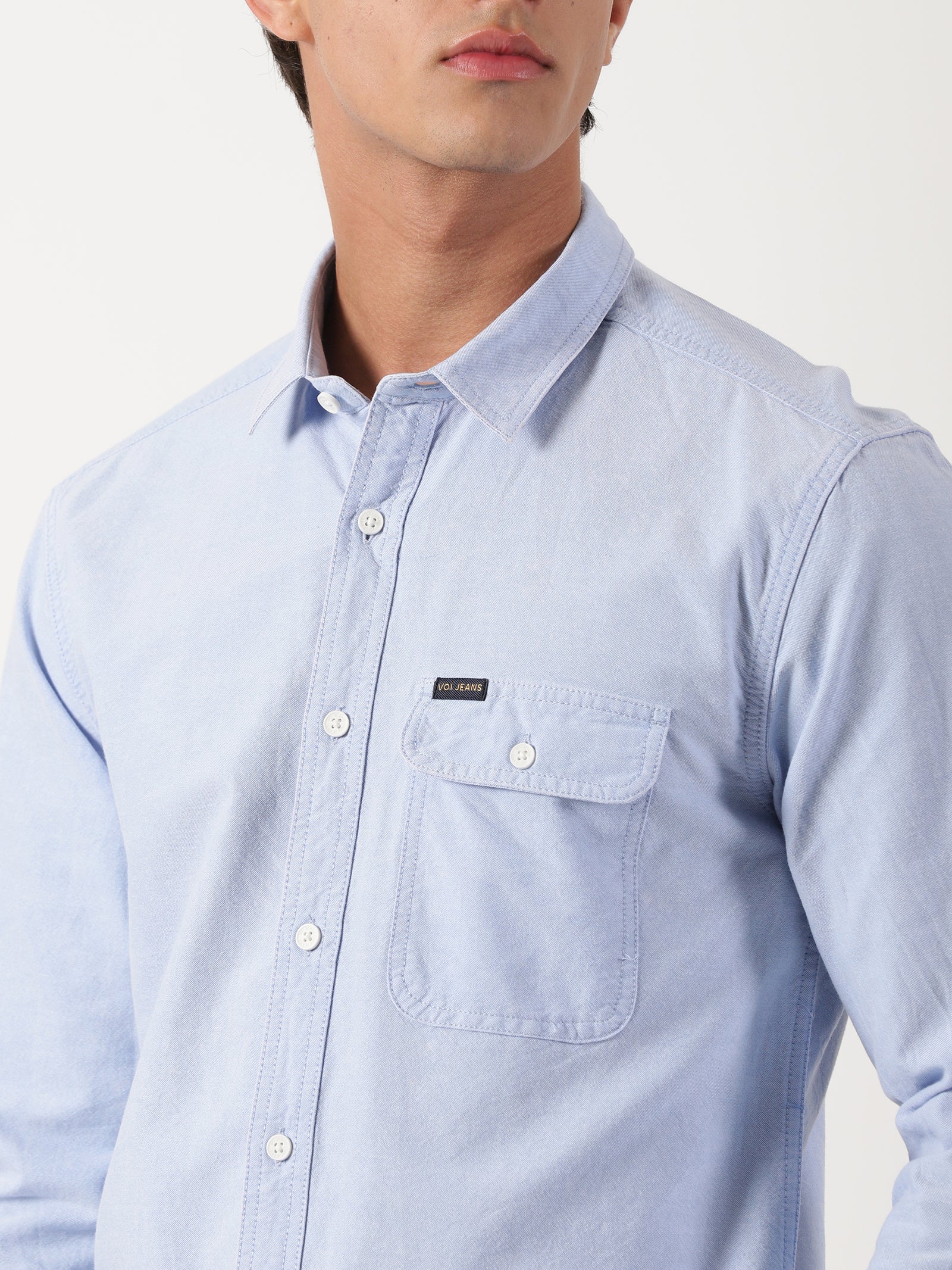 Men Slim Fit Shirt Blue