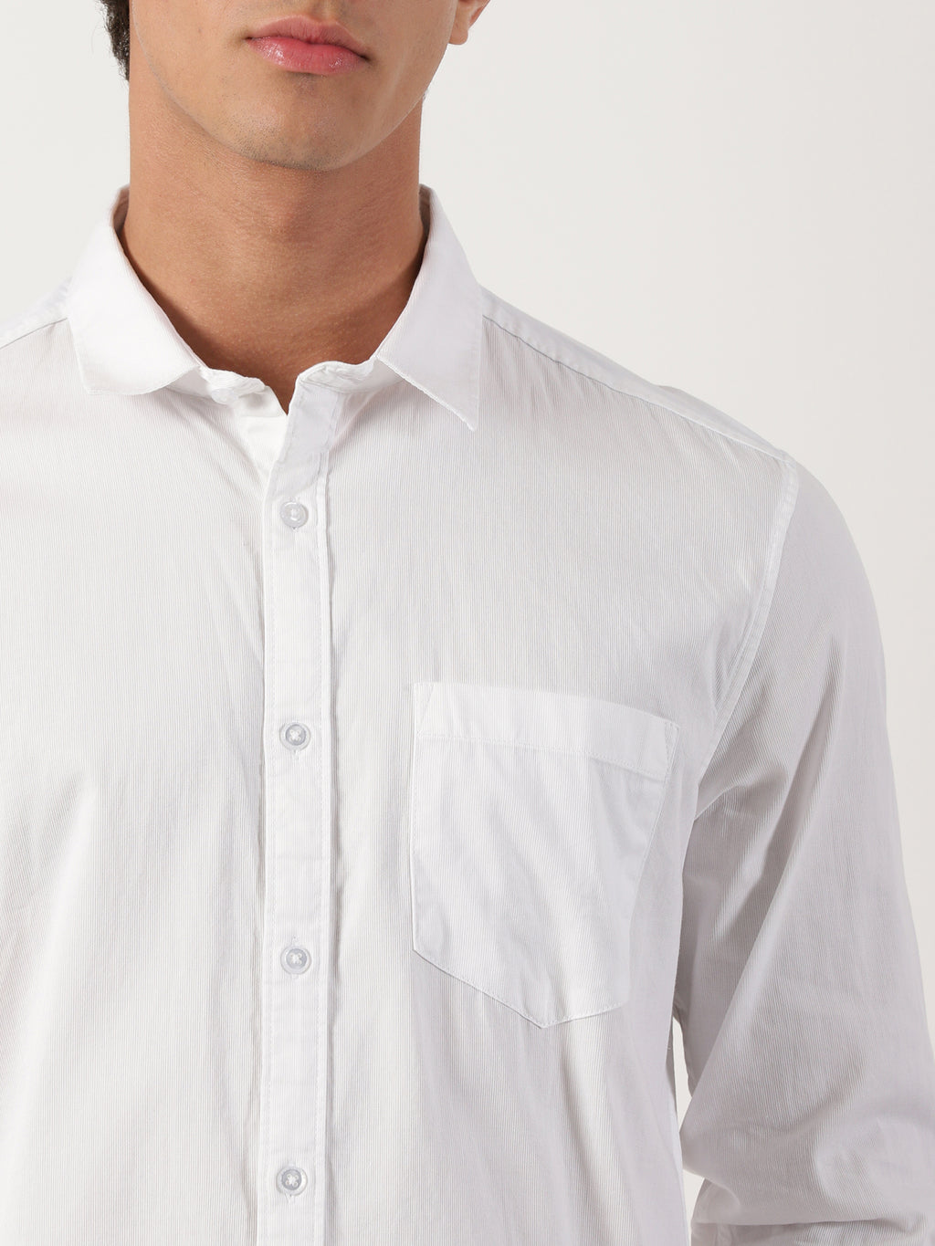 Men Slim Fit Shirt White