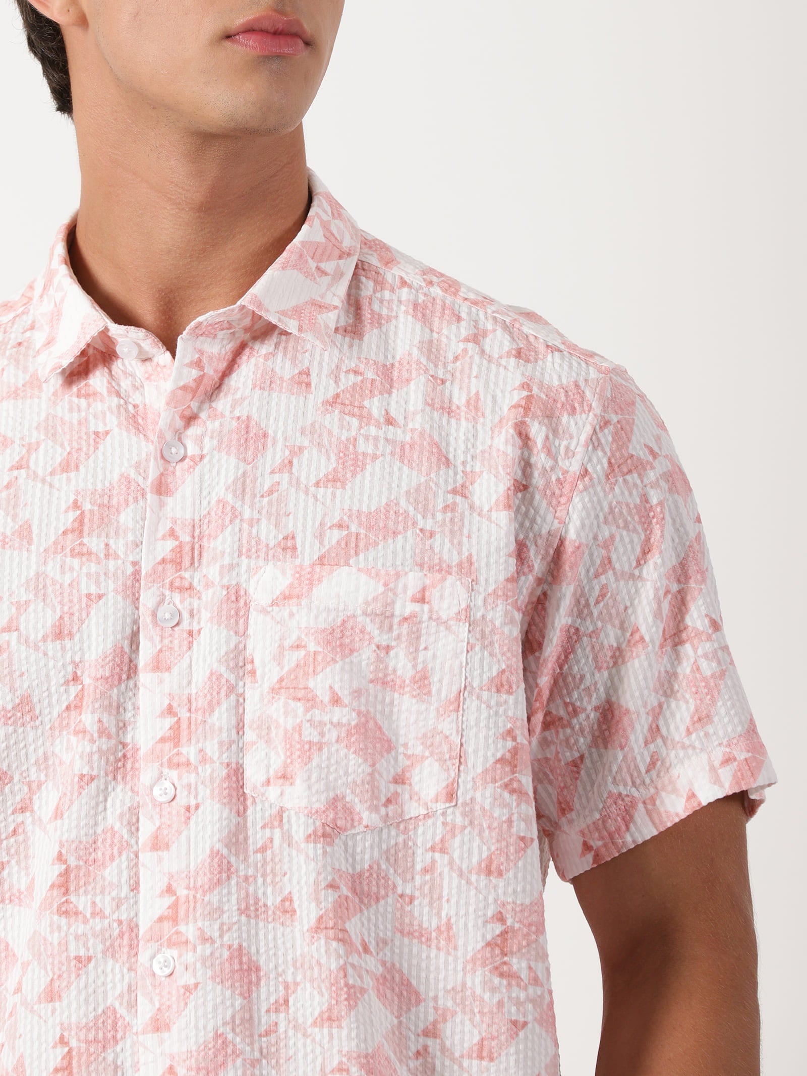 Men Regular Fit Shirt Off White