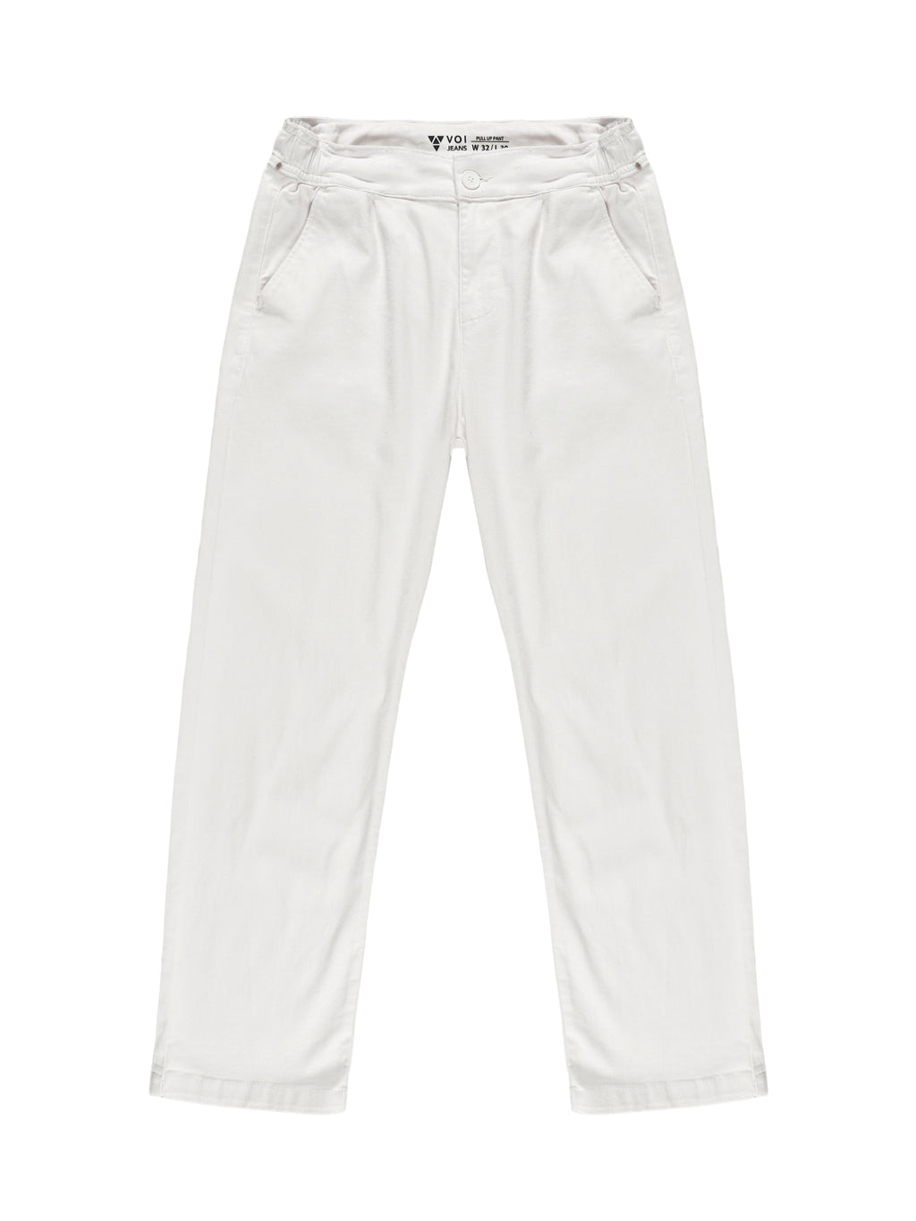 Men Pull Up Pant Jeans White