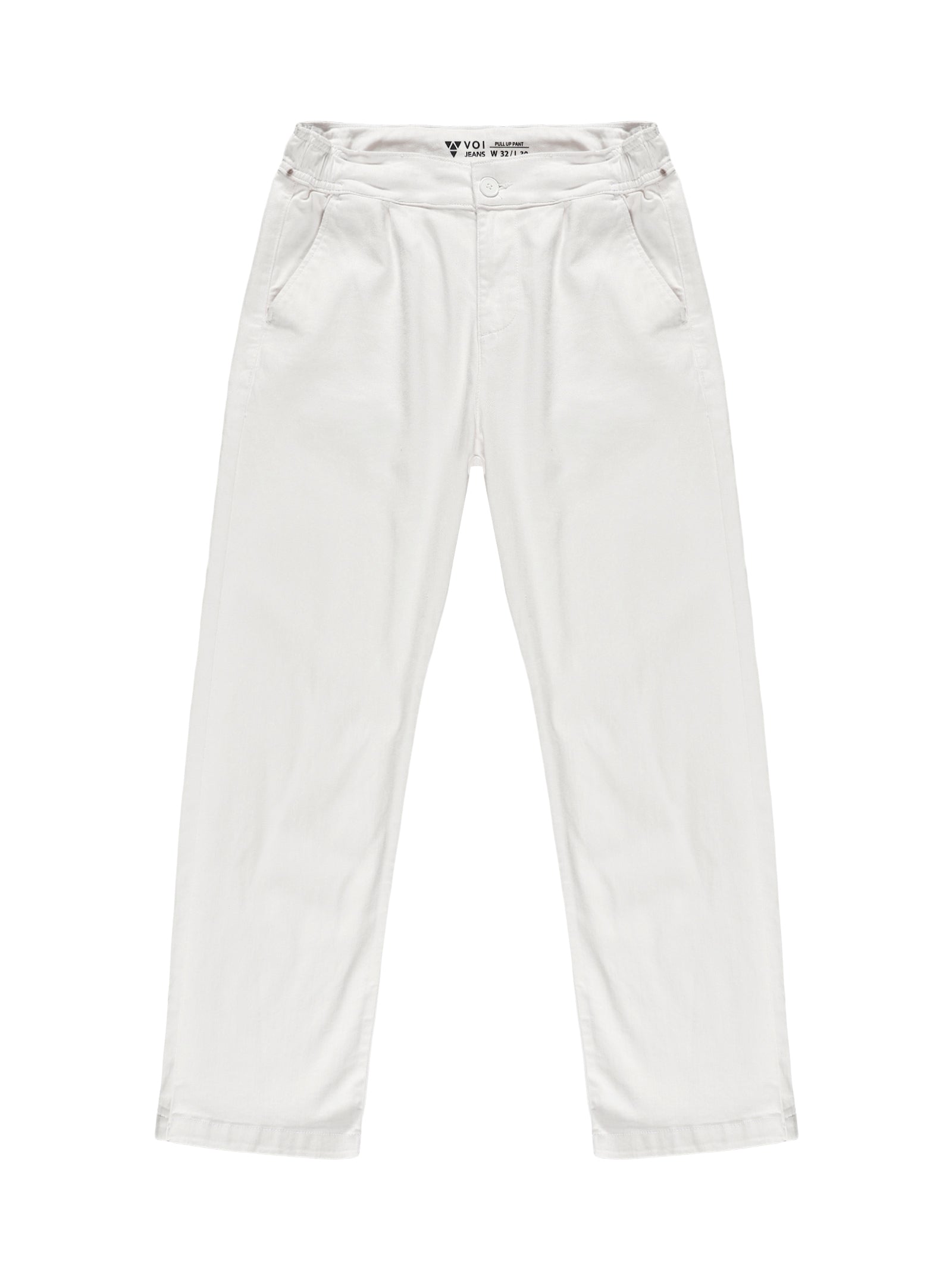 Men Pull Up Pant Jeans White
