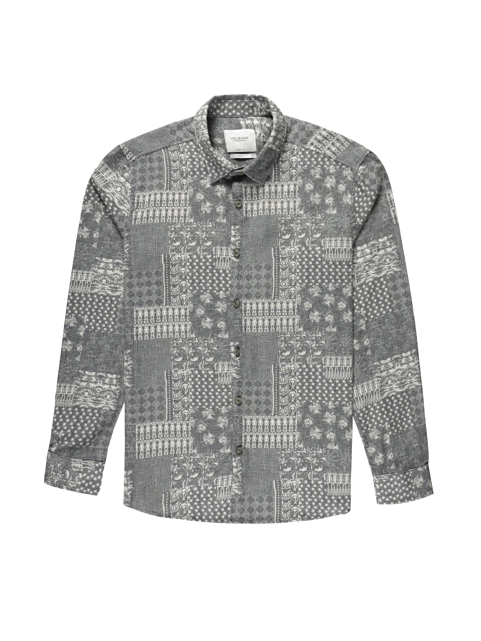 Men Slim Fit Shirt Light Green