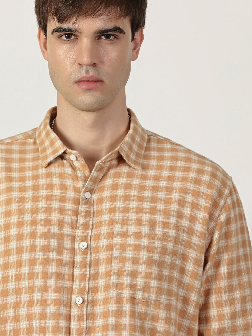 Men Regular Fit Shirt Orange