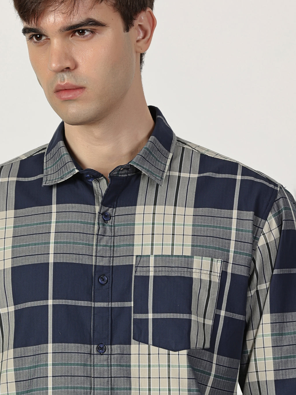 Men Slim Fit Shirt Charcoal