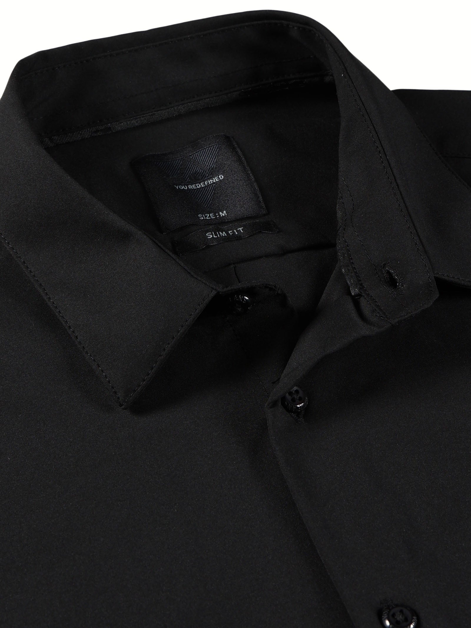 Men Slim Fit Shirt Black