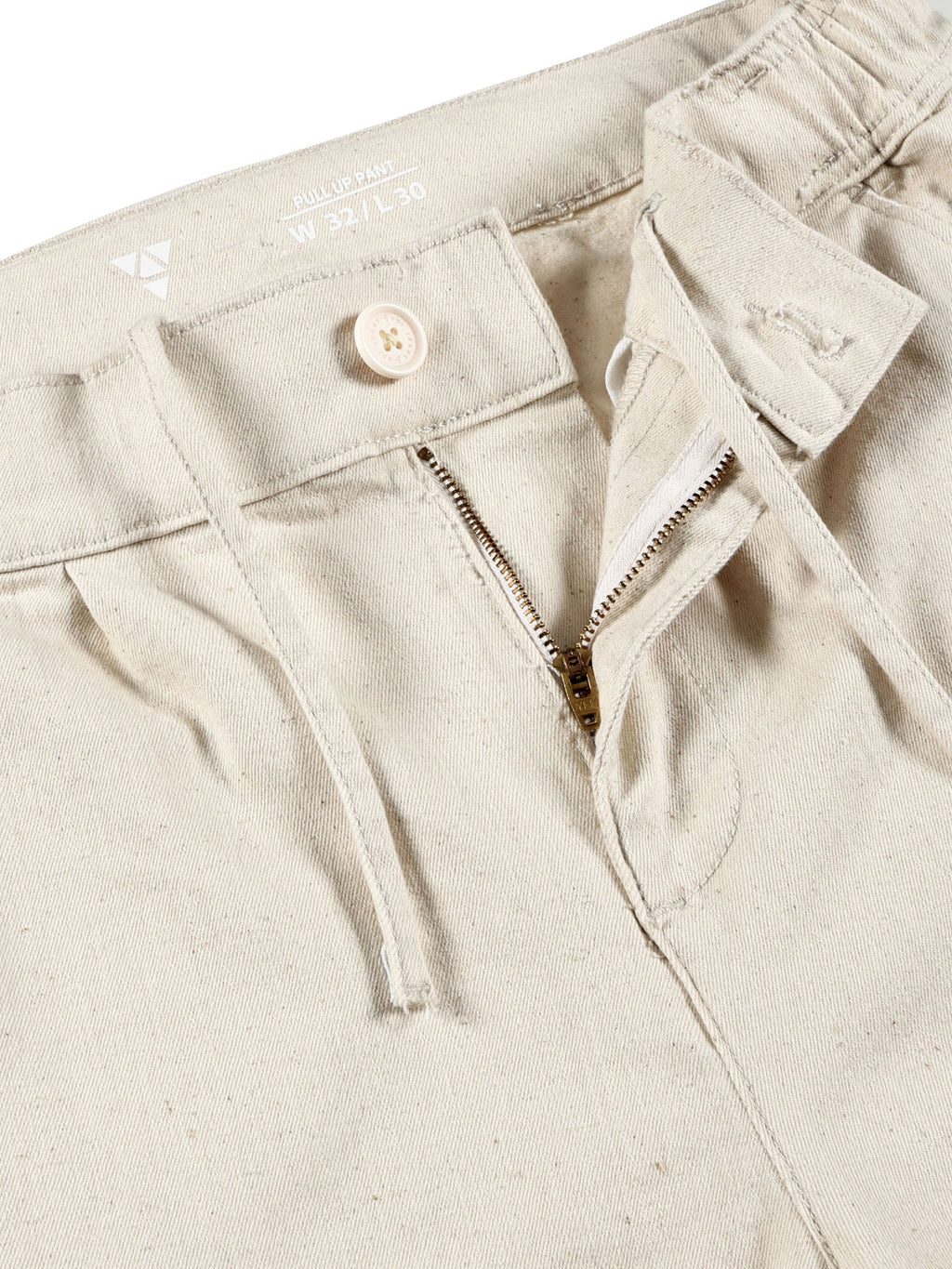 Men Pull Up Pant Non Denim Off White